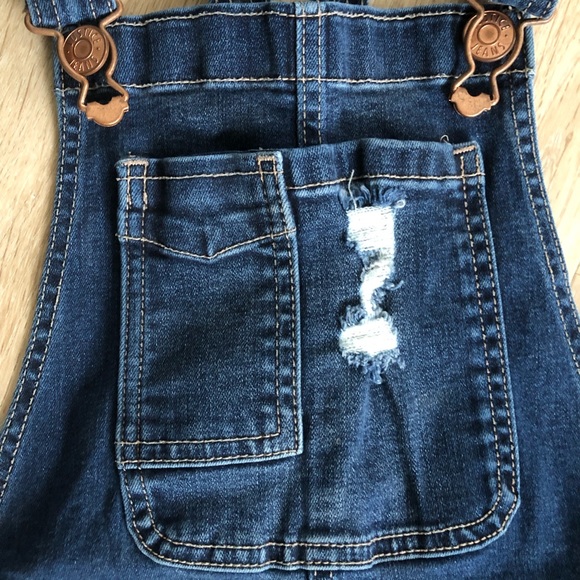 JUSTICE distressed overalls, skinny leg - Picture 2 of 6